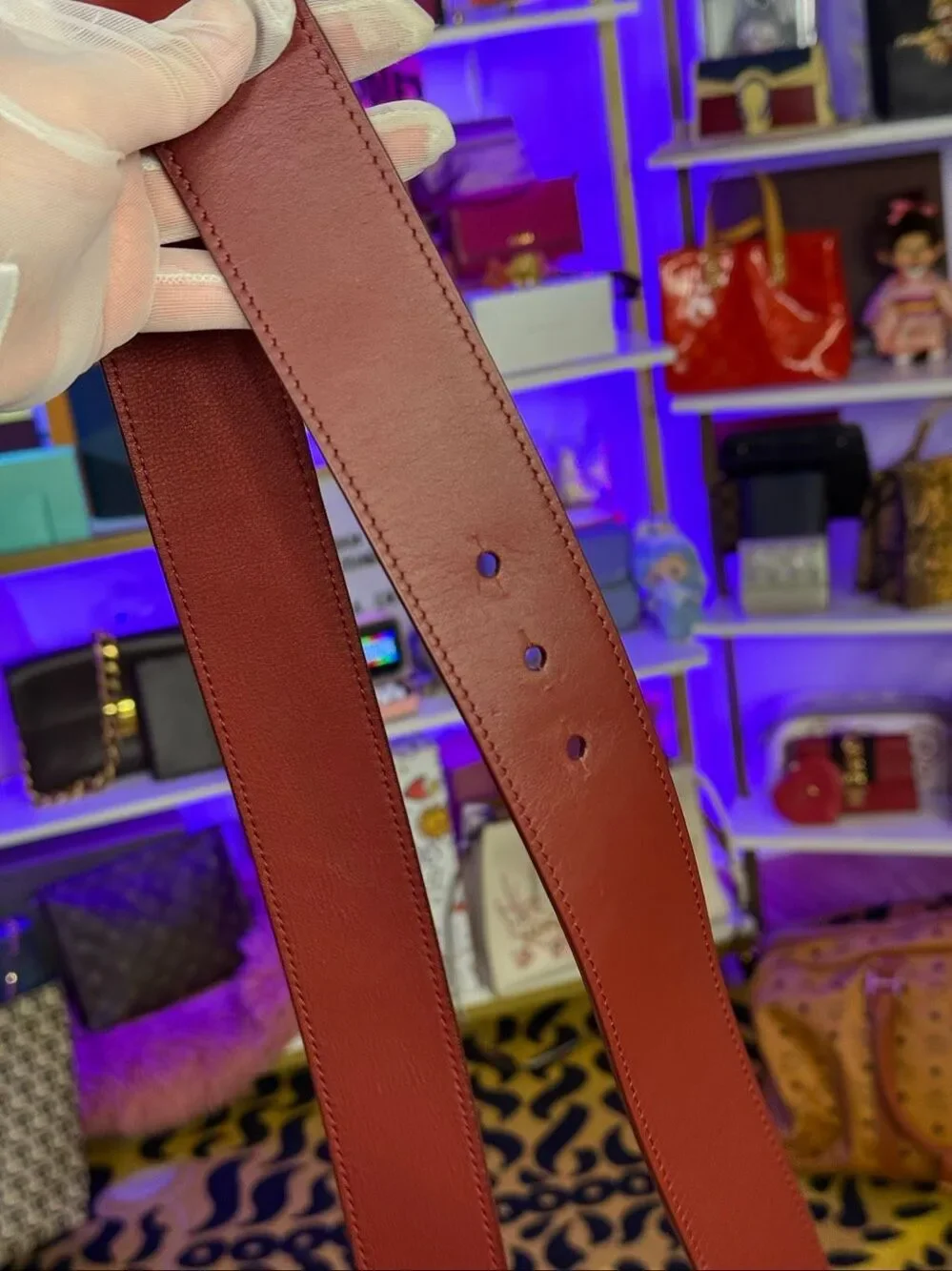Louis Vuitton Wide 2014 Tie the Knot Burgundy Leather Women’s Belt 70/23 $595